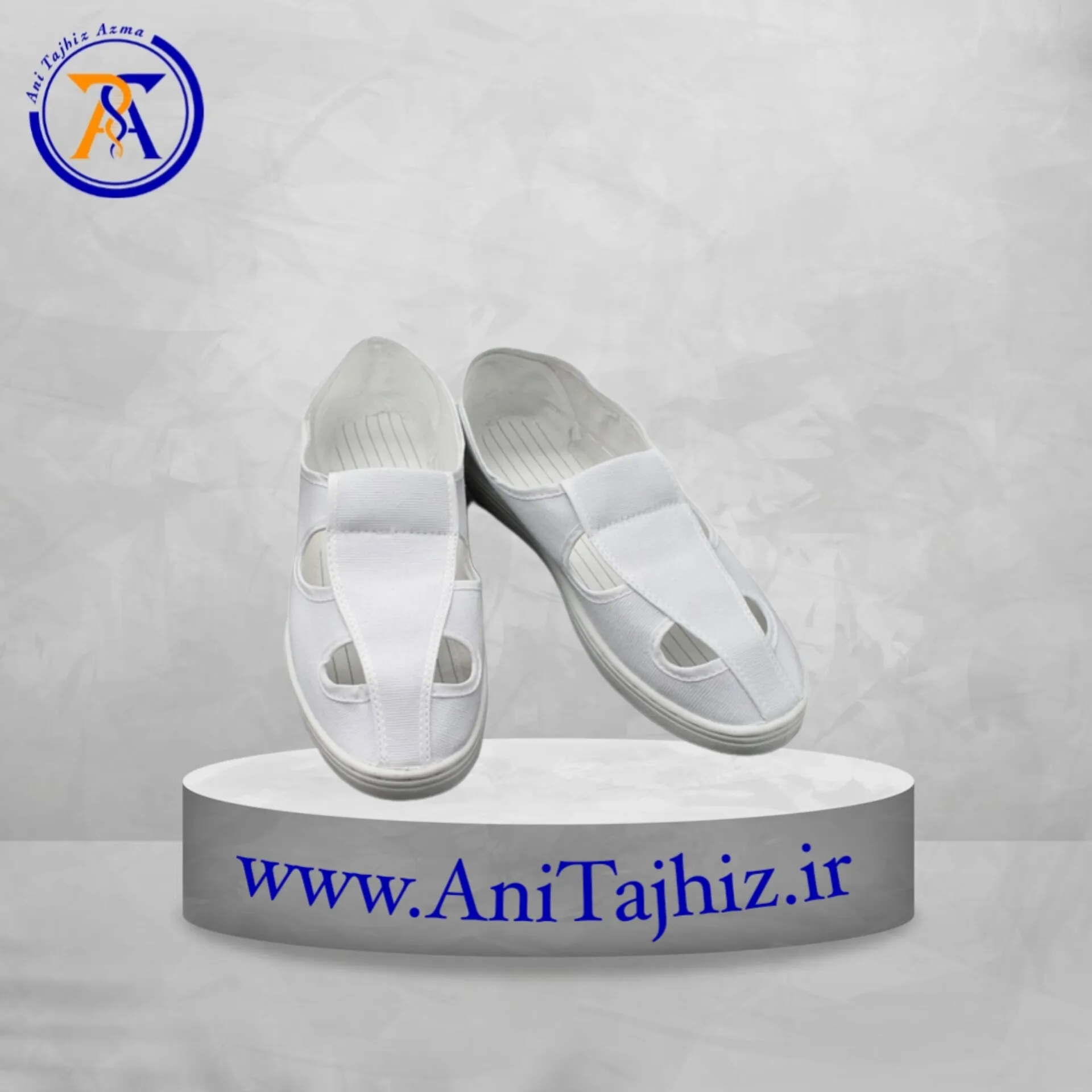 InShot_20260619_133957262 کفش آنتی استاتیک رویه کتان سفید